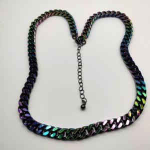 Heavy Chain Necklace - Oil Slick Rainbow